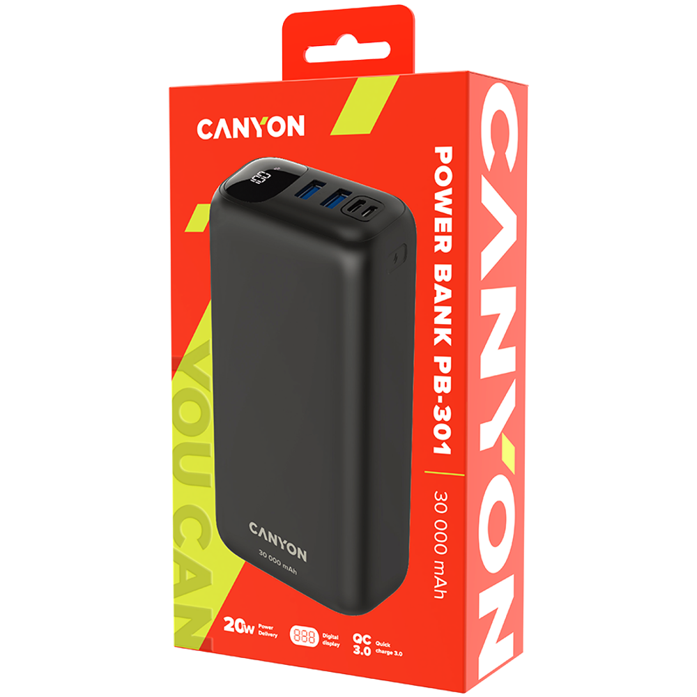 CANYON PB - 301, Power bank 30000mAh Li-poly battery slika 4