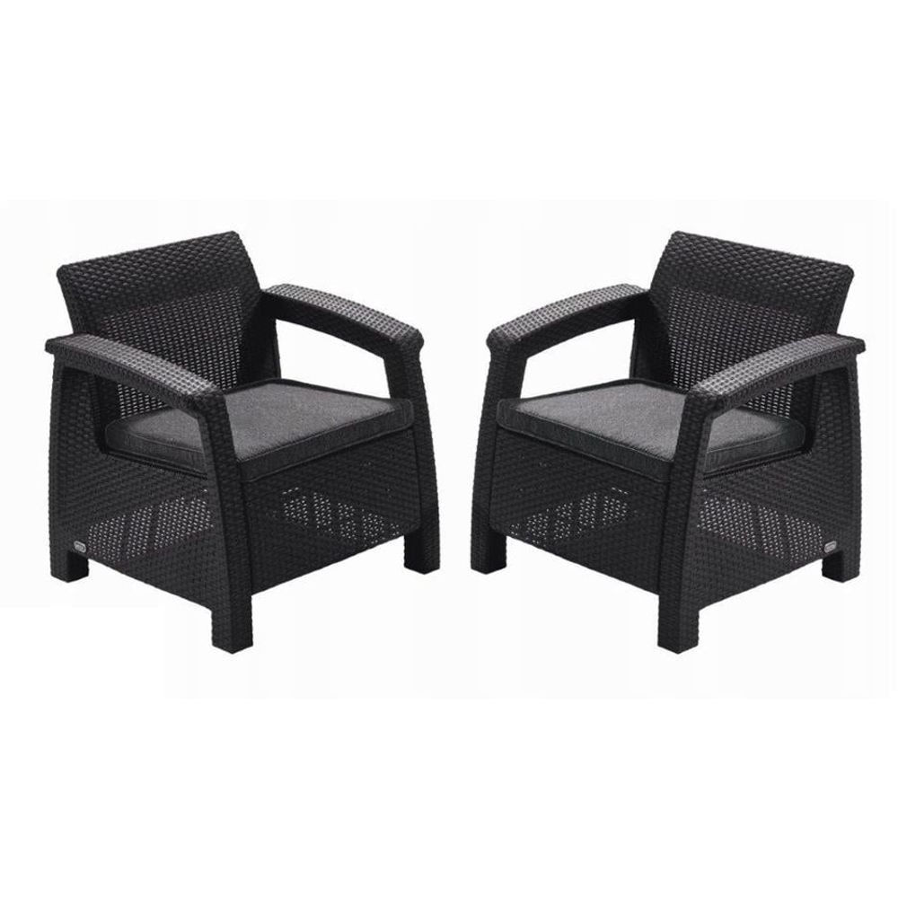 Keter set fotelja (x2) CORFU, siva boja, 75 x 70 x 79 cm slika 5