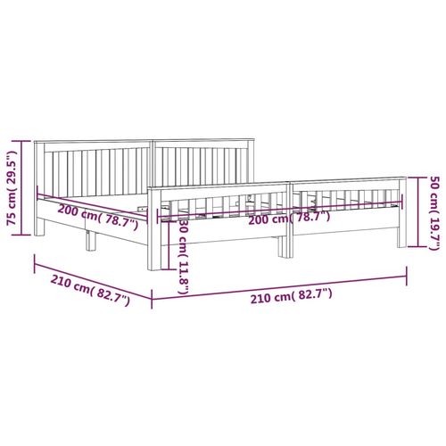 Okvir za krevet od masivne tikovine 200 x 200 cm slika 8