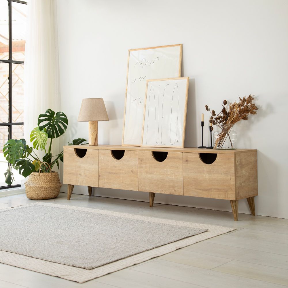 TV Stalak 'Four Seasons - Oak v2' od Hrastovine slika 3