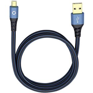 USB 2.0  [1x muški konektor USB 2.0 tipa a - 1x muški konektor USB 2.0 tipa micro-B] 0.50 m plava boja pozlaćeni kontakti Oehlbach USB Plus Micro