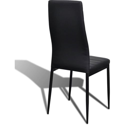 Komplet za ručak - Linijske stolice crne tanke 4 kom + stakleni stol slika 55