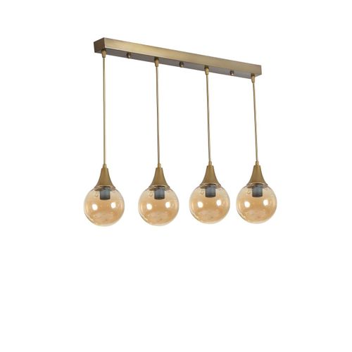 Afra 4 Lü Sıralı Eskitme Bal Camlı Sarkıt Amber
Gold Chandelier slika 3