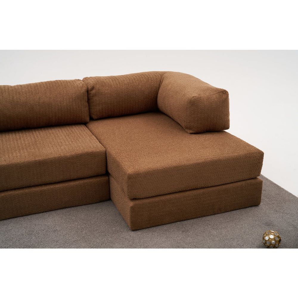 Udobna - Smeđa Ugaona Sofa slika 5