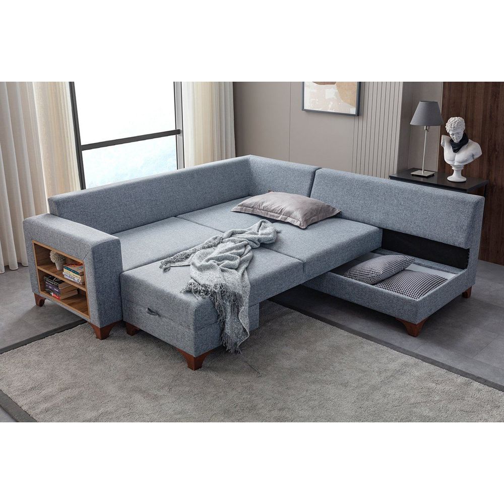 Ugaona Sofa Tloft Lijeva - Siva slika 3