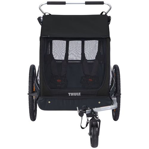Thule Coaster XT crna dječja kolica i prikolica za bicikl za dvoje djece slika 13