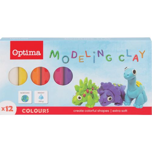 Plastelin OPTIMA 200g, 12 boja u karton. kutiji 100100 slika 3