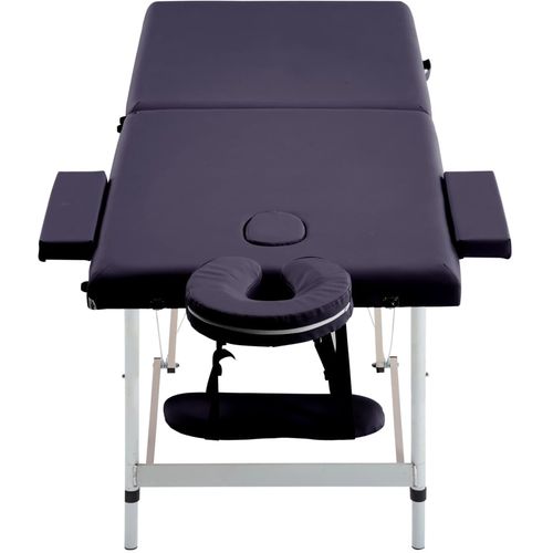 Sklopivi masažni stol s 2 zone aluminijski ljubičasti slika 23