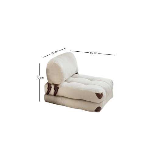 Fold Teddy - Jednoseda Sofa na Razvlačenje u Krem Boji slika 8