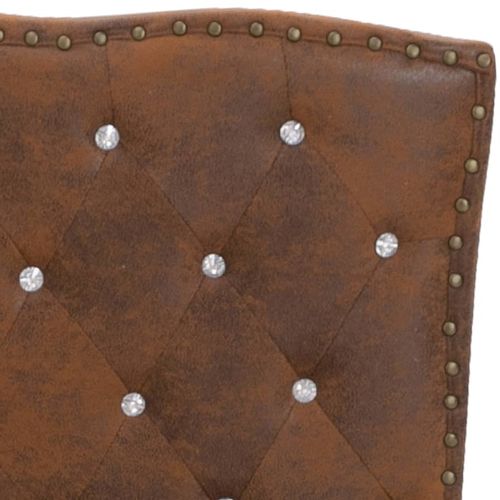 280542 Bed Frame Brown Faux Suede Leather 90x200 cm slika 29