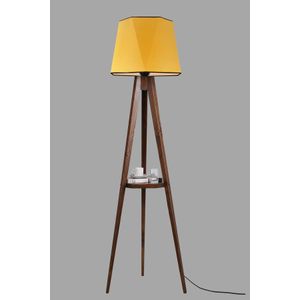 Sehbalı tripod lambader ceviz altıgen hardal abajurlu Mustard
Brown Floor Lamp