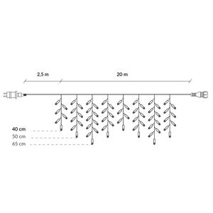 Springos zavjesa s kapljicama, 500 LED, 20 m, plava i bijela