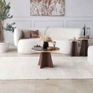 Stolić za kafu 'Mushroom - Gold, Walnut v2' u zlatno-orahovoj boji