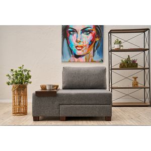 Perenna Linen Left - Sivi Sofa-Krevet sa Jednim Sjedištem