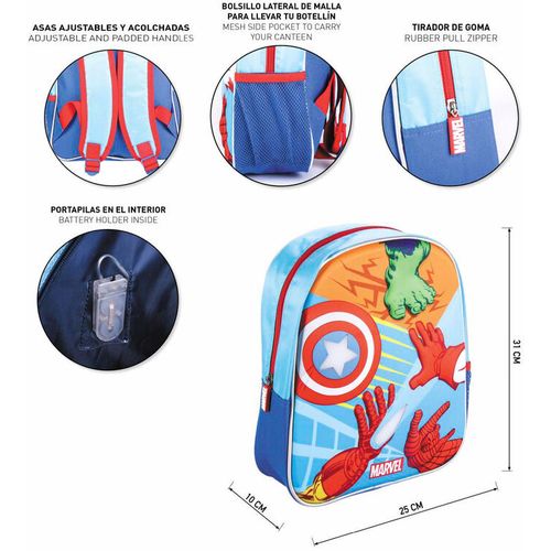 Marvel Avengers 3D backpack with lights 31cm slika 5