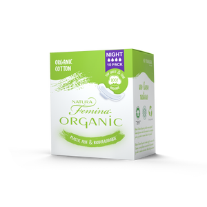 Natura Femina Organic Bio ulošci night/wings, 10 kom