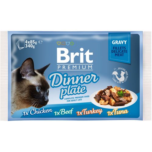 Brit Premium Cat Dinner plate, komadići delikatnog mesa 340g (4 x 85 g) slika 1