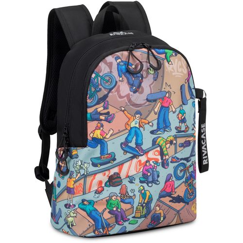 Ruksak RivaCase Agora 5420 black Urban Print backpack "Skaters", 12L slika 1