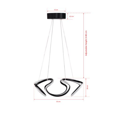 Scorpii Black-White Light Black Chandelier slika 7