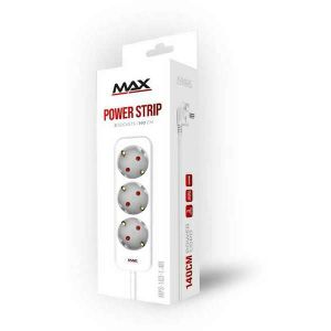 Produžni kabl sa prenaponskom zaštitom 3 utičnice 1.4m Max MPS-103-1.4M Beli