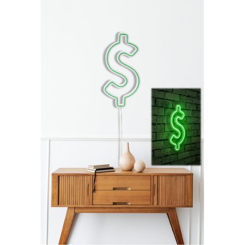 Wallity Ukrasna plastična LED rasvjeta, Dollar Sign - Green slika 2
