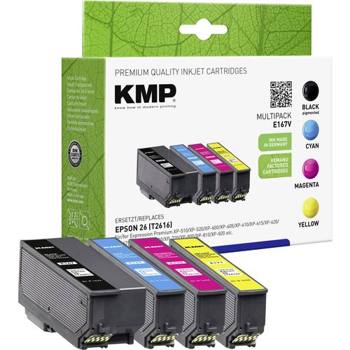 KMP tinta zamijenjen Epson T2616, 26 kompatibilan kombinirano pakiranje crn, cijan, purpurno crven, žut E167V 1626,4850 slika 3