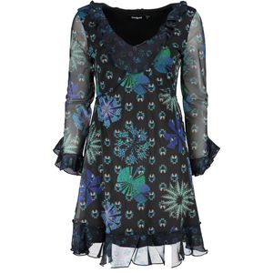 DESIGUAL BLACK WOMEN'S SHORT DRESS