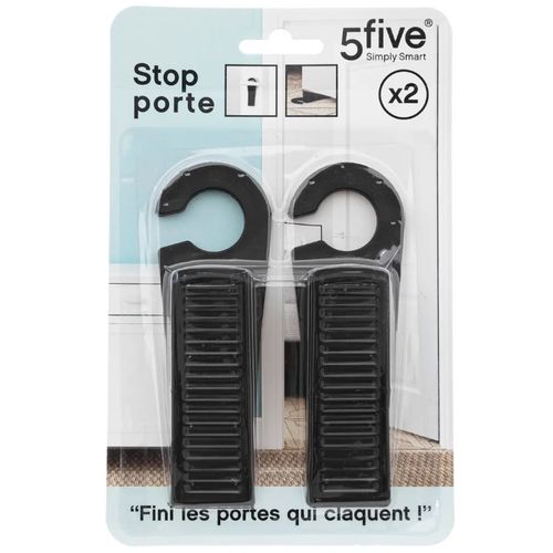 FIVE STOPER ZA VRATA X2 4,2X12,5X2,8CM PVC CRNA 119467 slika 1