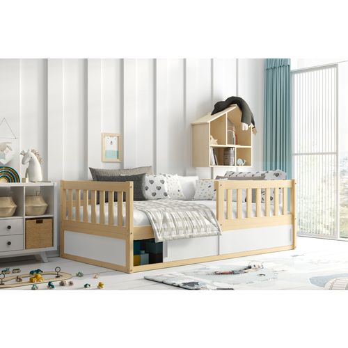 Drveni dječji krevet Smart s kliznom ladicom - 160*80 cm - bukva slika 1