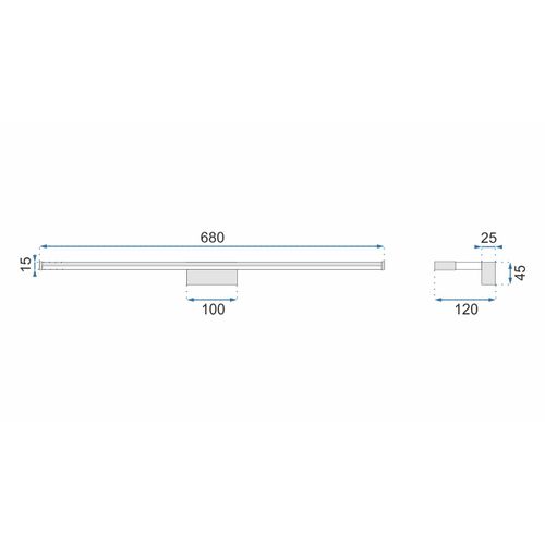 TOOLIGHT LED ZIDNA SVJETILJKA U KUPAONICI PREKO ZRCALA 15W 68,5CM APP370-1W CHROME slika 11