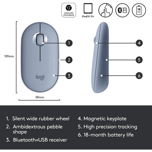 Logitech Pebble M350 Wireless Mouse - Sand slika 3