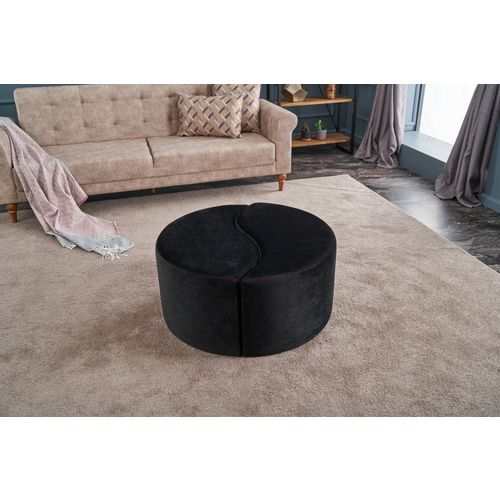 Atelier Del Sofa Tabure, Antracit Ružičasta, Alis Puf - Black slika 3