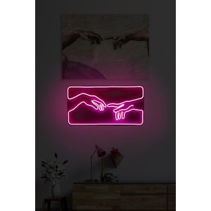 Wallity Ukrasna plastična LED rasvjeta, Creation of Adam - Pink