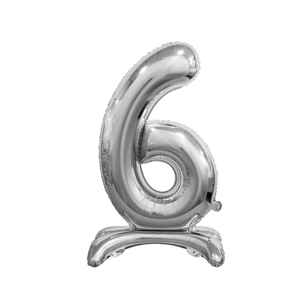 BC-ASS6 Folijski balon sa postoljem 6 Silver 74cm slika 1