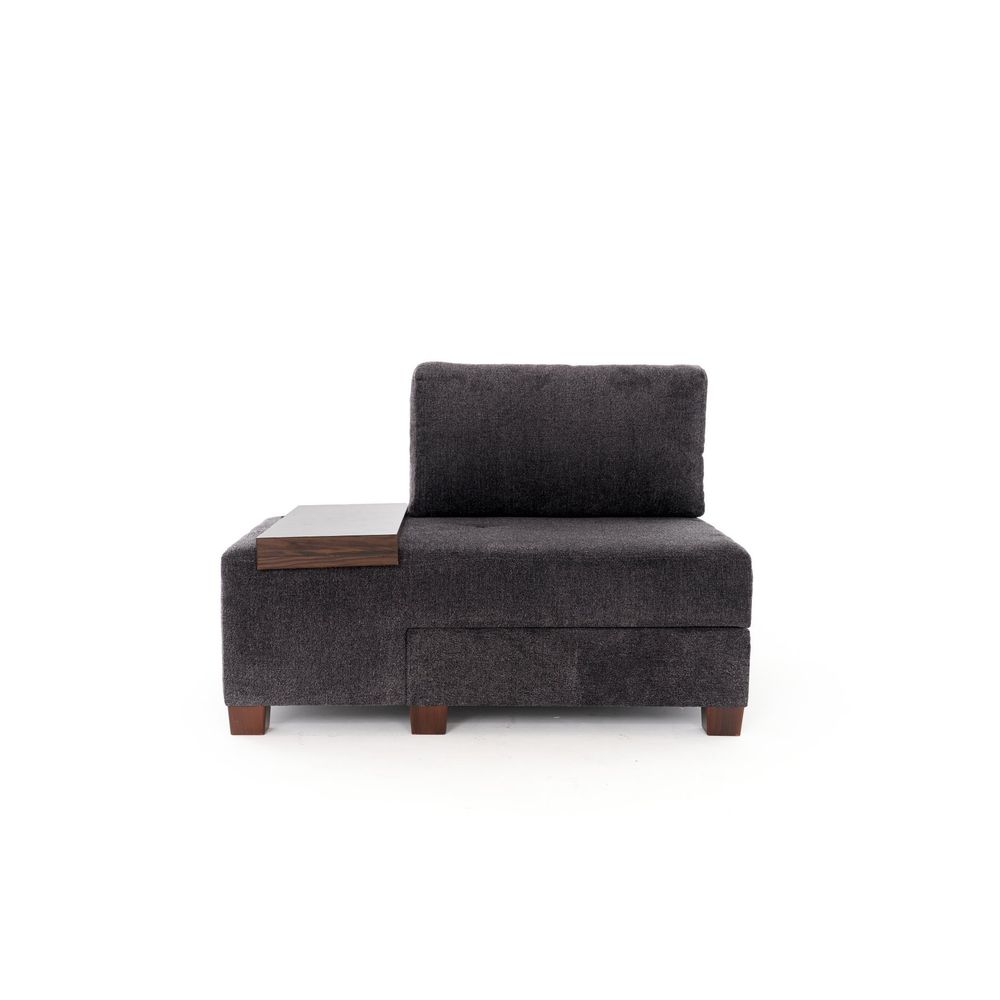 Perenna Chenille Ležaj-Sofa s Lijevim Kutom - Antracit 1-Sjedište slika 4