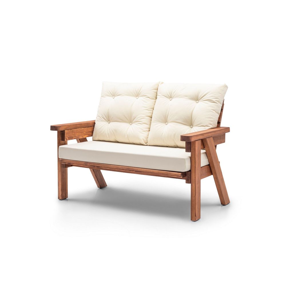 Abant - Krem Sofa za Dva Sjedala u Orahu slika 1