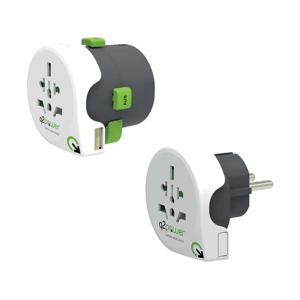 q2power Adapter, strujni, set, univerzalni + EU, USB - QDAPTER 360 USB slika 1