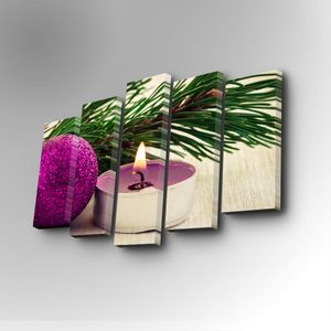 5PUC-078 Multicolor Decorative Canvas Painting (5 Pieces)