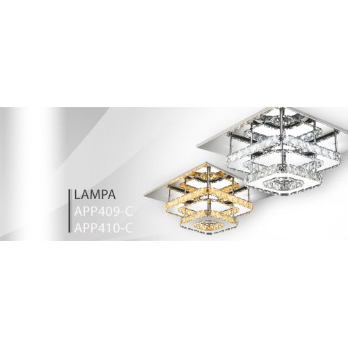 Kistalna stropna lampa LED 24W Kvadratna APP409-C APP410-C slika 17