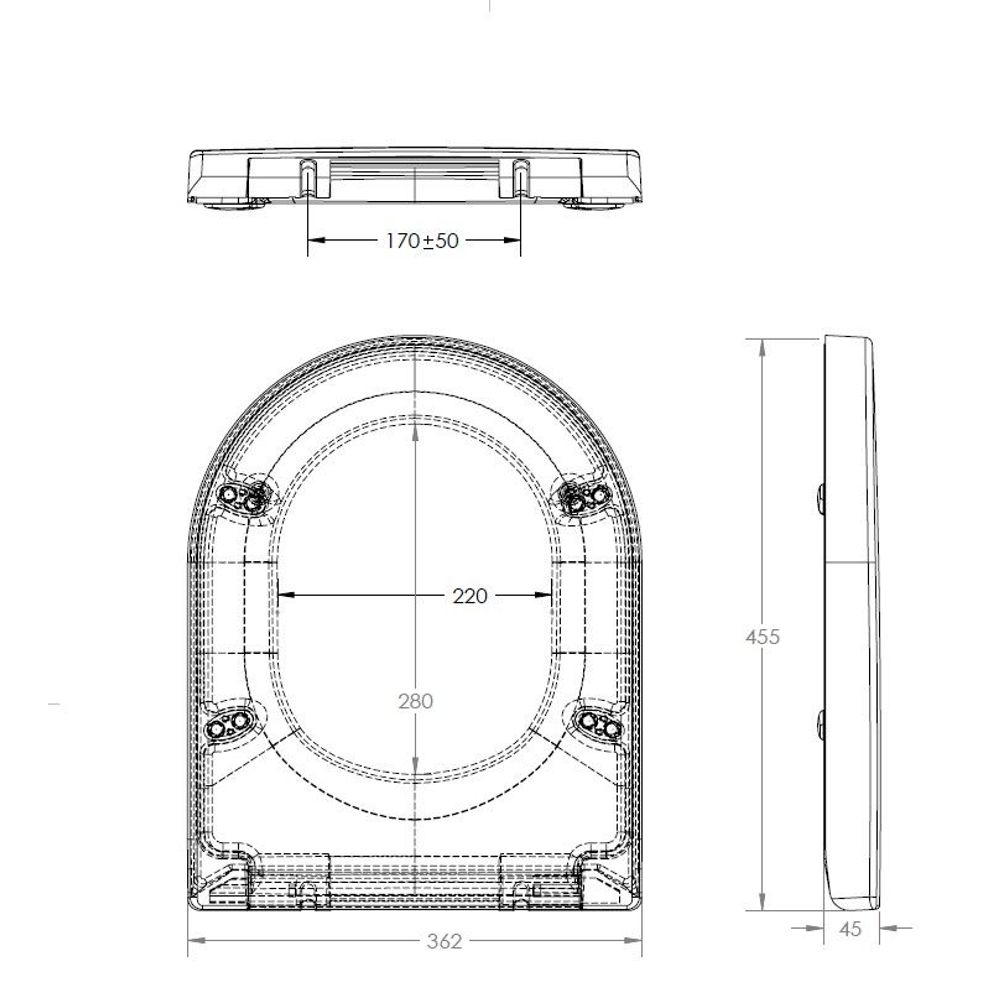 Gepard Sanitary WC daska Taormina C9 Soft Close, Duroplast, BijelaT slika 2