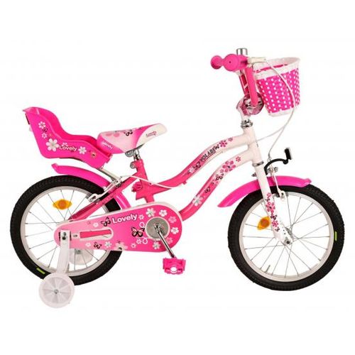 Dječji bicikl Volare Lovely s dvije ručne kočnice 16" roza-bijeli slika 1