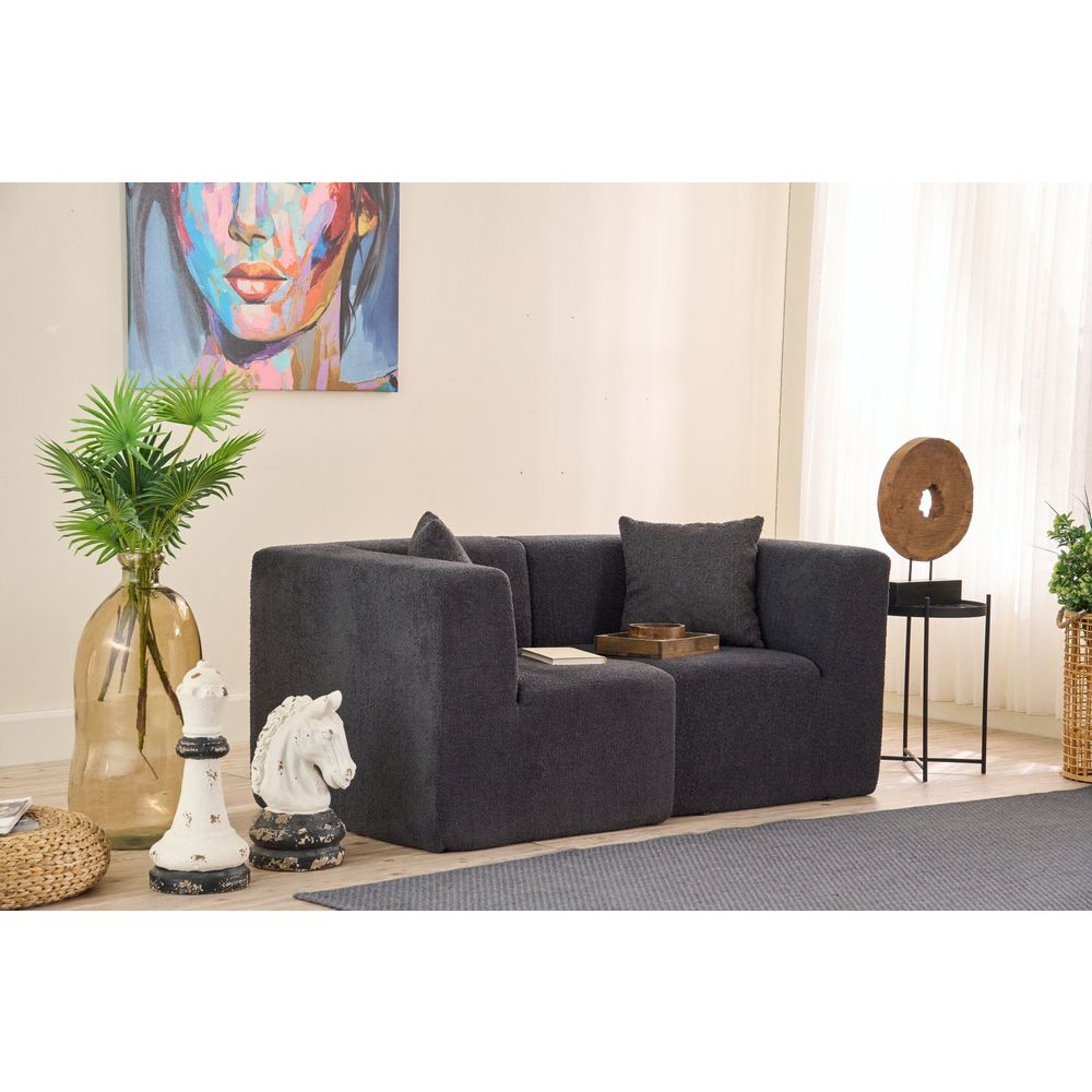 Dvosjed Sofa Raks - antracitna boja slika 2