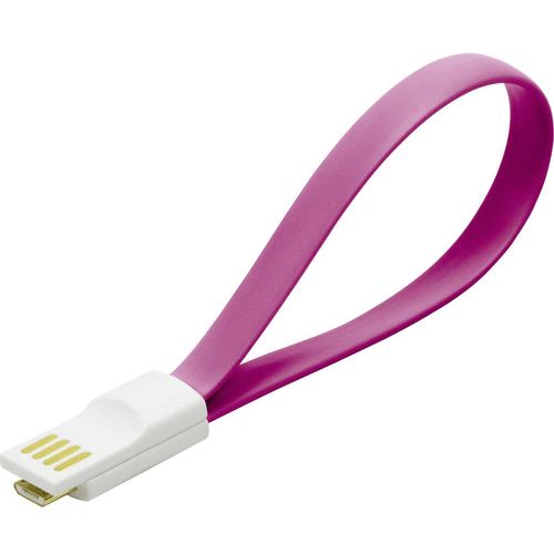 LogiLink USB kabel USB 2.0 USB-A utikač, USB-Micro-B utikač 0.22 m ružičasta magnet na krajevima kabela CU0087 slika 1