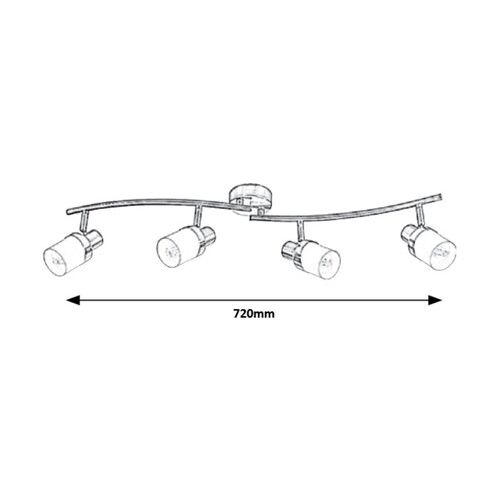 Rabalux Finian spot, saten hrom, hrom, opal staklo, E14 4X 40W Spot rasveta slika 3