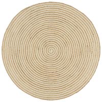 Ručno rađeni tepih od jute sa spiralnim uzorkom bijeli 150 cm