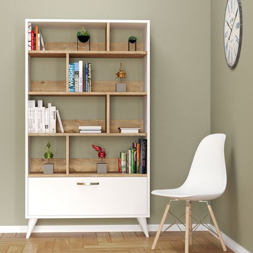 Polica za knjige KTB0201 WhiteAtlantic pine bookshelf slika 1