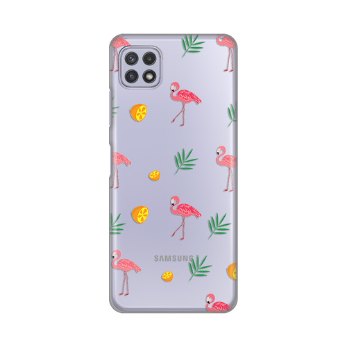 Torbica Silikonska Print Skin za Samsung A226B Galaxy A22 5G Flamingos slika 1