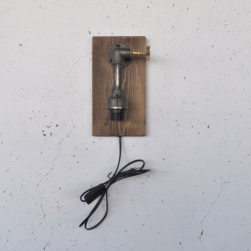 Pp173 Wooden
Black Wall Lamp slika 1