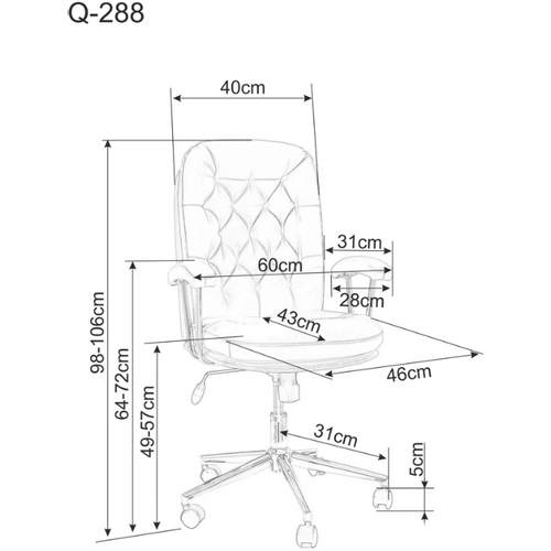 Uredska stolica Q-288 - Umjetna koža slika 7