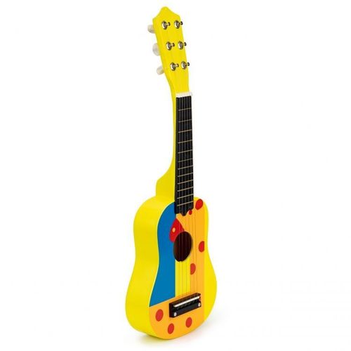 Eco Toys Drvena Gitara za Decu sa Metalnim Žicama – Cube Yellow slika 4